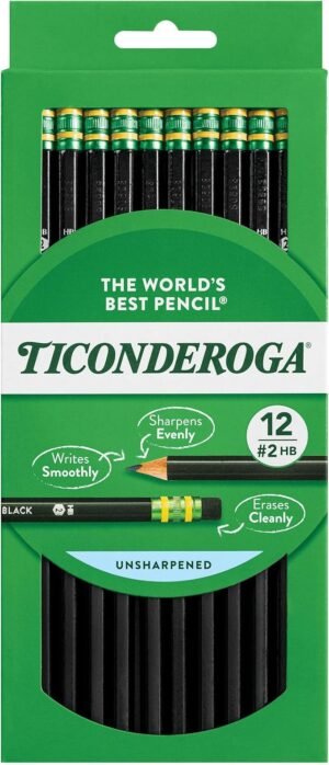 Lápiz de madera Dixon Ticonderoga #2, Negro