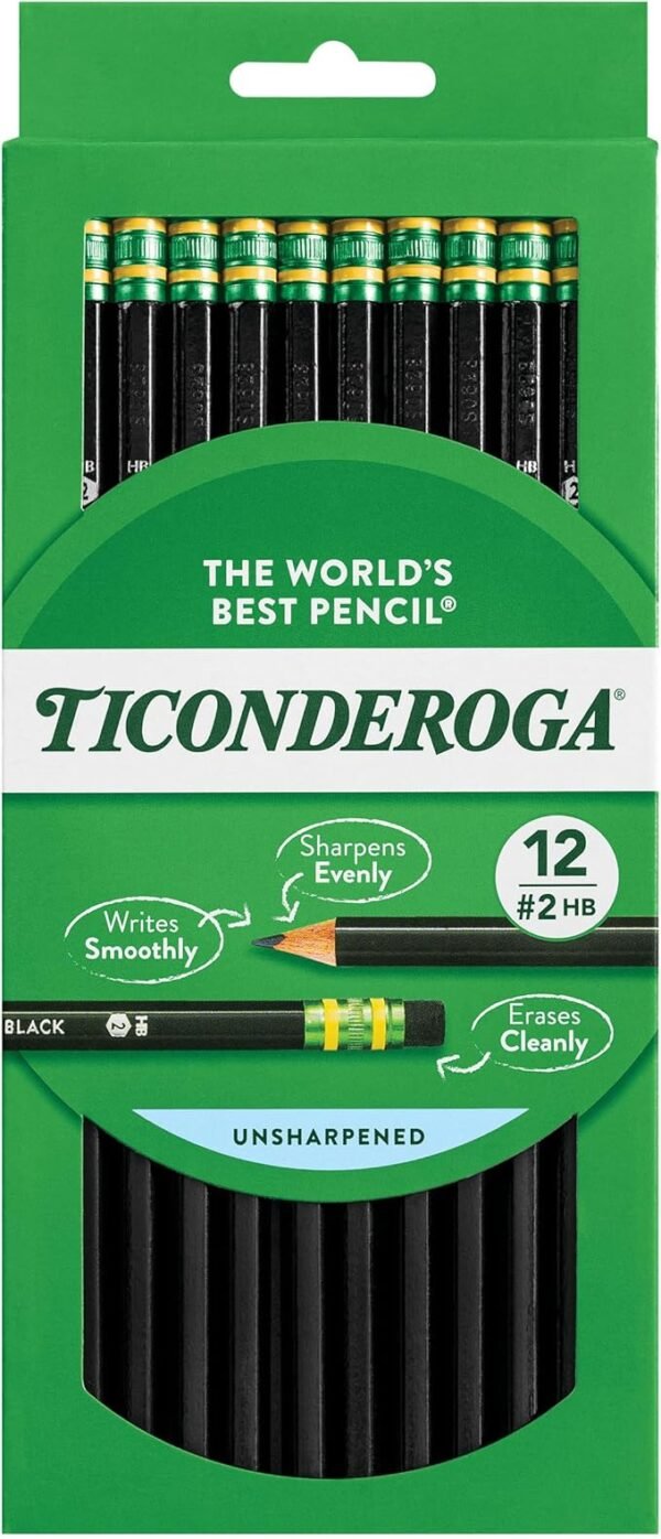 Lápiz de madera Dixon Ticonderoga #2, Negro