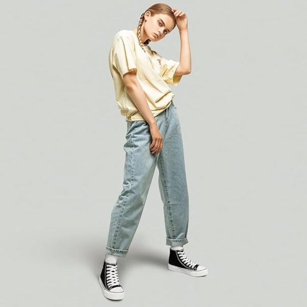 hash bubbie - Tenis de caña alta de moda, unisex, zapatos clásicos de lona, estilo casual, para hombre y mujer - Image 3