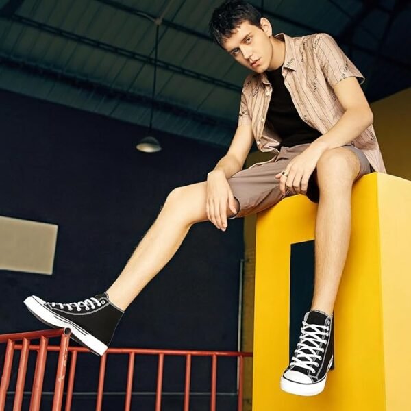 hash bubbie - Tenis de caña alta de moda, unisex, zapatos clásicos de lona, estilo casual, para hombre y mujer - Image 4