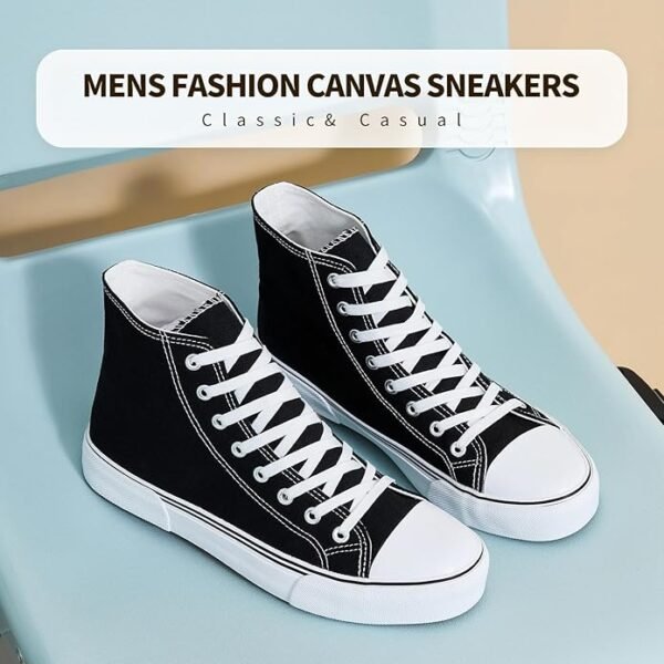 hash bubbie - Tenis de caña alta de moda, unisex, zapatos clásicos de lona, estilo casual, para hombre y mujer - Image 5