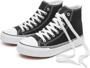 hash bubbie - Tenis de caña alta de moda, unisex, zapatos clásicos de lona, estilo casual, para hombre y mujer