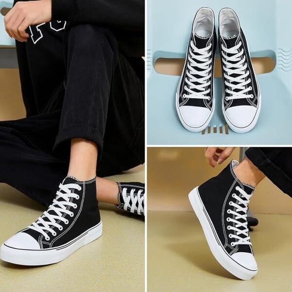 hash bubbie - Tenis de caña alta de moda, unisex, zapatos clásicos de lona, estilo casual, para hombre y mujer - Image 2
