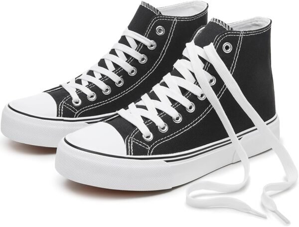 hash bubbie - Tenis de caña alta de moda, unisex, zapatos clásicos de lona, estilo casual, para hombre y mujer